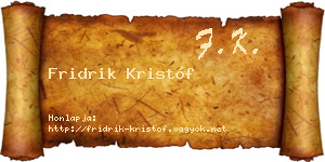 Fridrik Kristóf névjegykártya