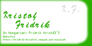 kristof fridrik business card